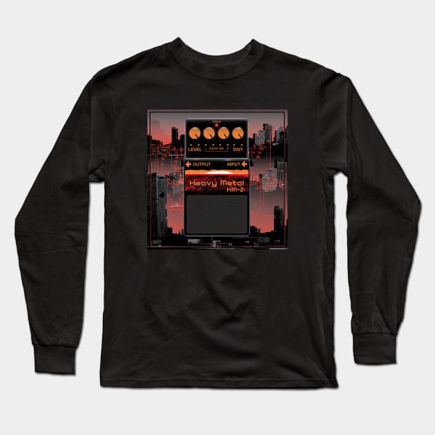 HM-2 heavy metal distortion pedal Long Sleeve T-Shirt by Tiny Little Hammers